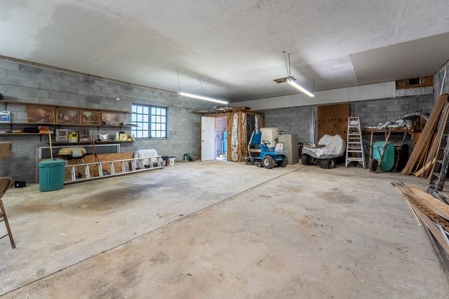 Garage and workshop toward the side door