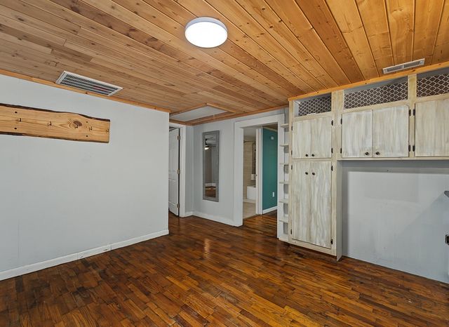 Kitchen cabinets and doorway