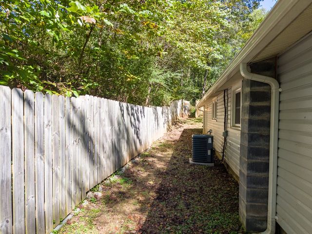 Side yard with the heat pump