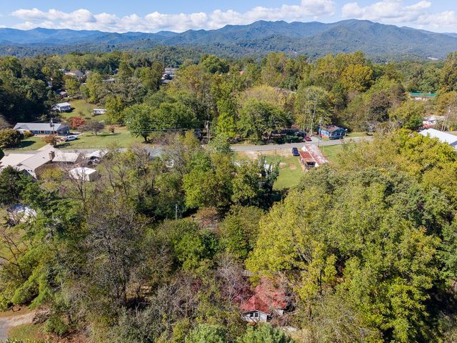 Aerial view toward the mountains